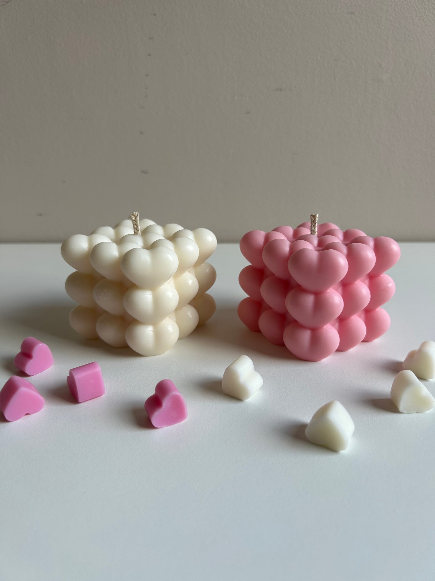 Bubbel kaars hartje - Heart bubble candle
