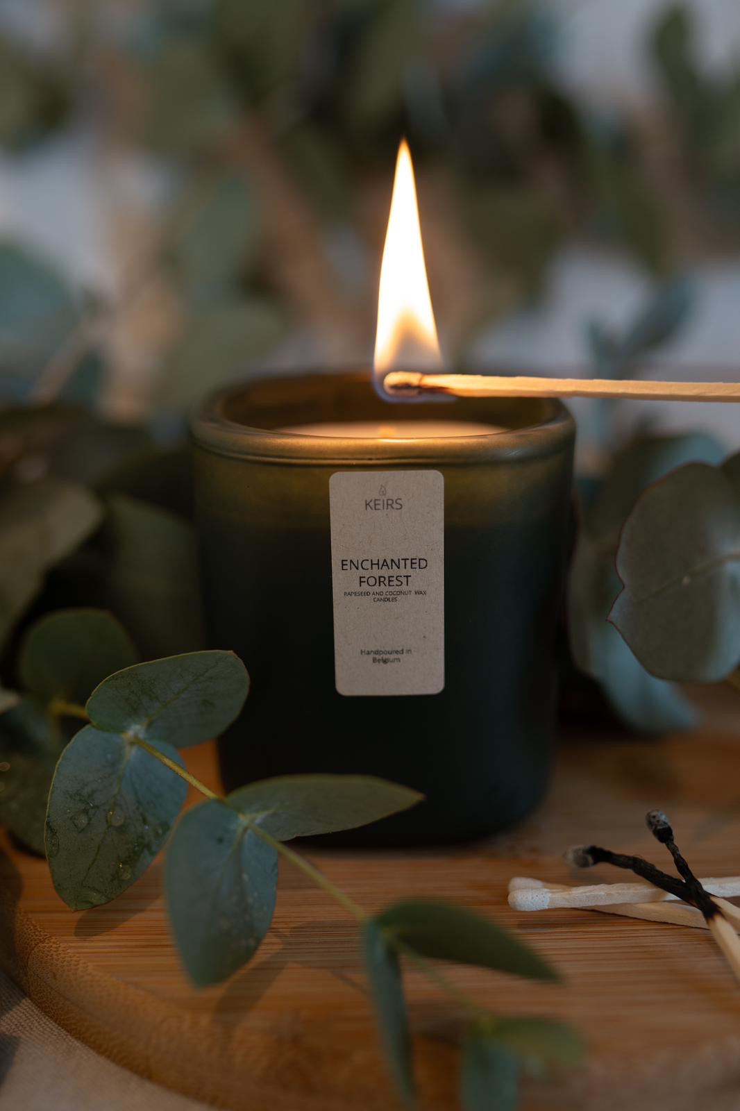 Geurkaars 'Cube Forest Green'