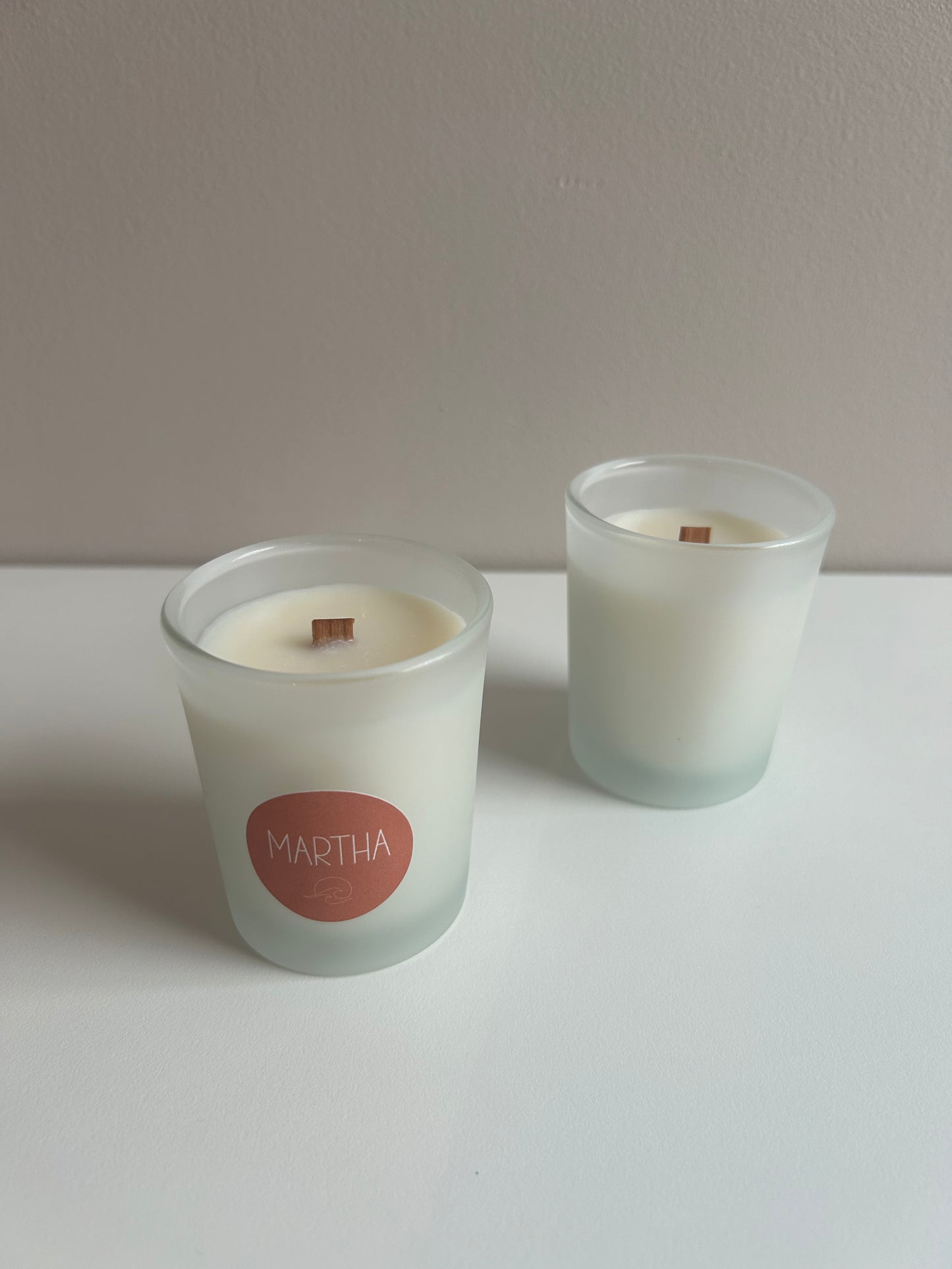 Gepersonaliseerd kaarsje met houten wiek - Wood wick candle