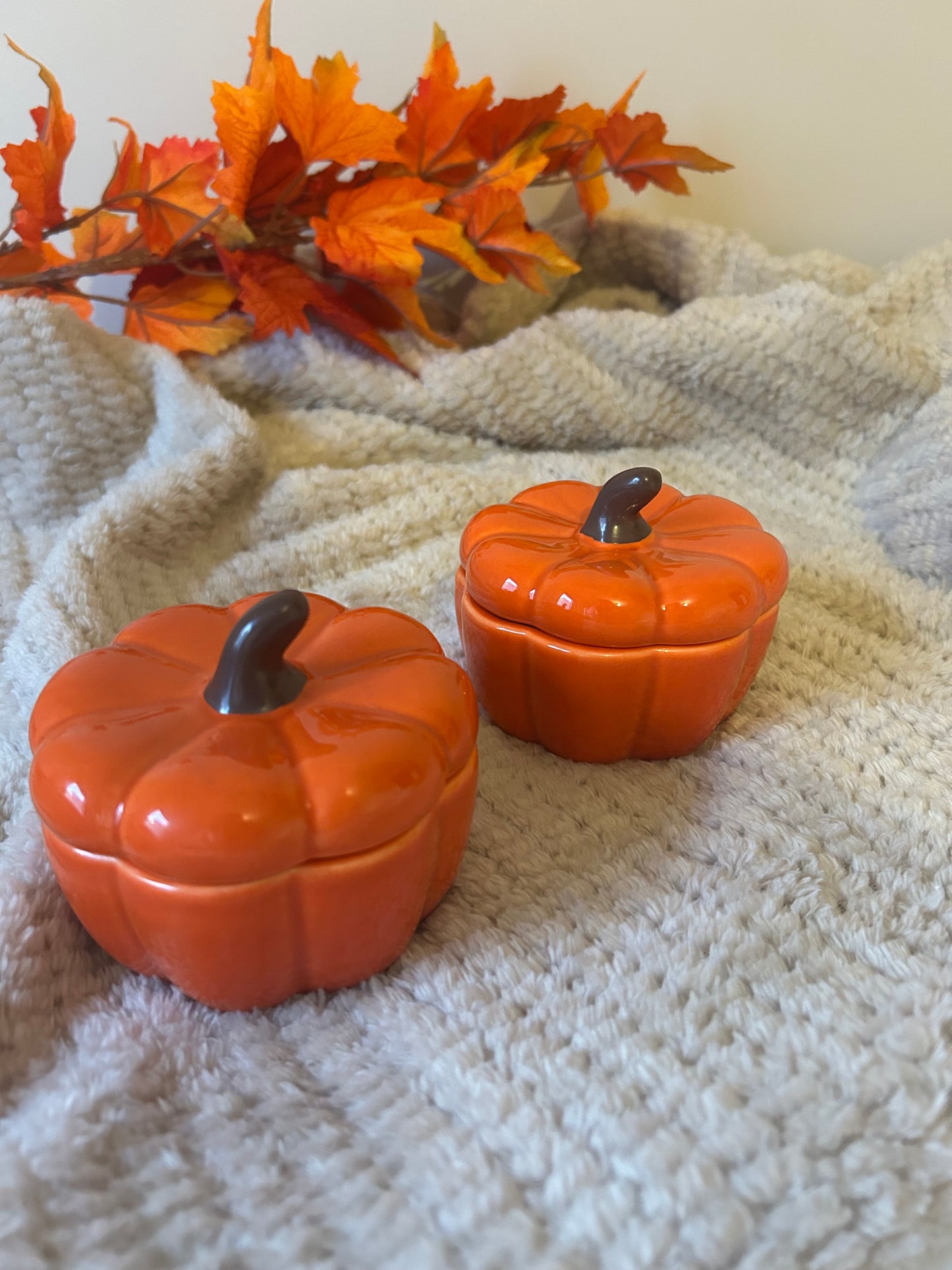Pompoen kaars keramiek - Pumpkin jar candle