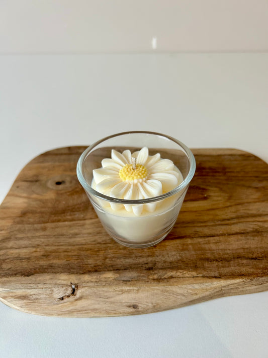 Madelief kaars in glas - Daisy candle